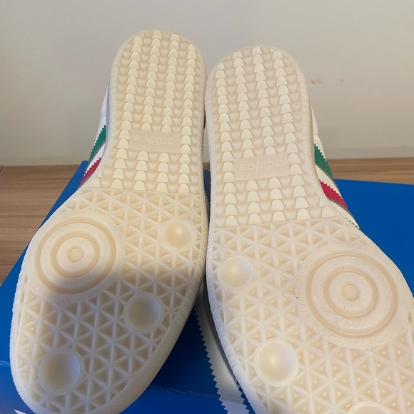 Size 6.5M / 8W- adidas Samba OG Crystal White Green Scarlet - Picture 4 of 5